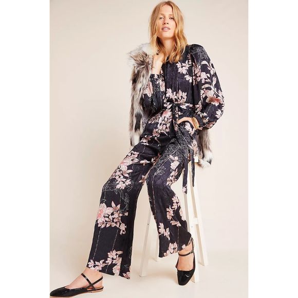 Anthropologie Pants - - Anthropologie Harlyn Audria Jacquard Jumpsuit Size XS